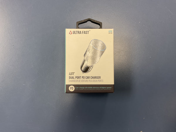 LBT ultra fast dual port PD car charger black