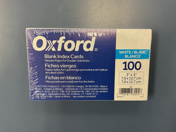 Oxford blank index cards
