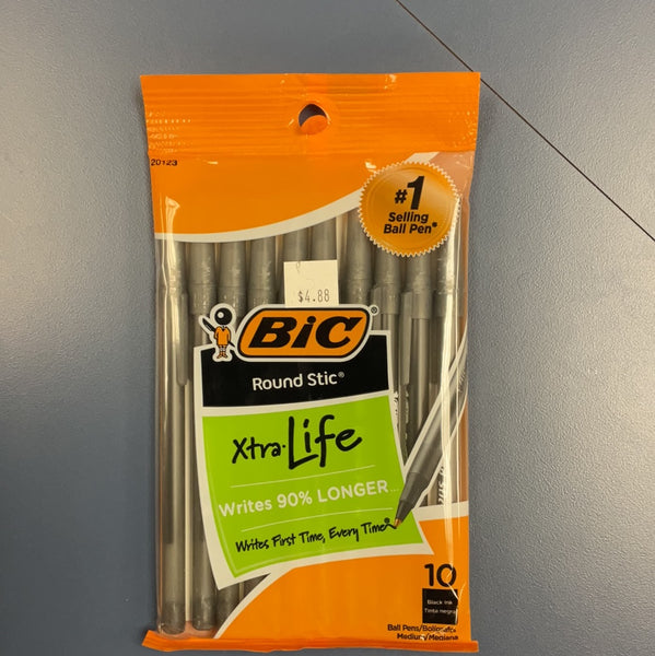 BIC Round Stic Xtra life Ballpoint Pen Black