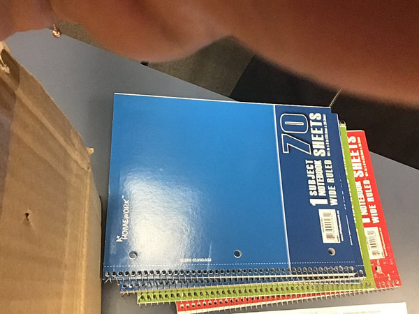 One subject wire notebook- 70 sheets