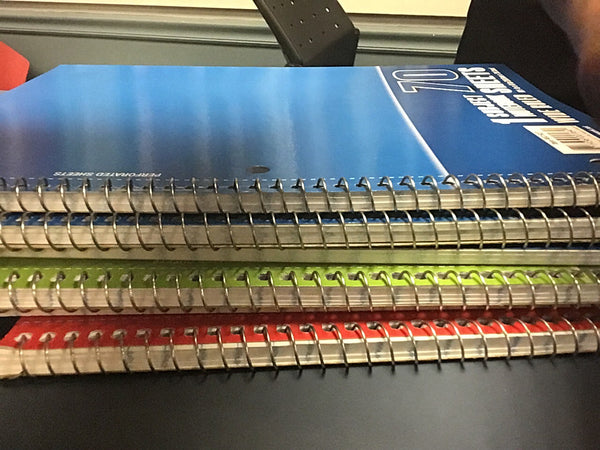 One subject wire notebook- 70 sheets