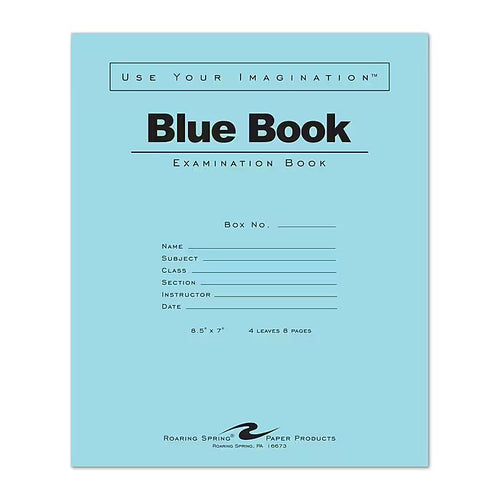 Roaring Spring Paper Products 1-Subject Exam Notebooks, 7" x 8.5", Wide Ruled