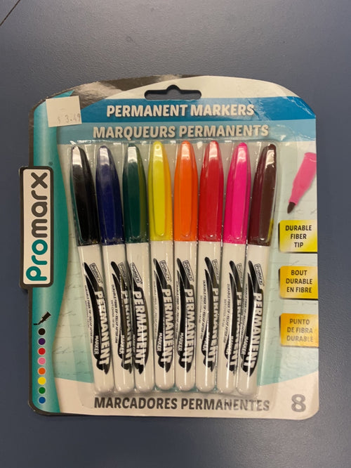 Promarx 8 count permanent markers assorted