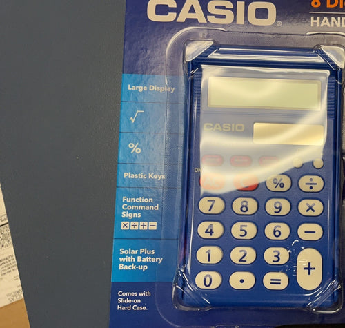 Casio 8 digits handheld blue