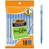 BIC Xtra Life Ballpoint Pens, Medium Tip, 10ct - Blue