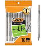 BIC Round Stic Xtra life Ballpoint Pen Black