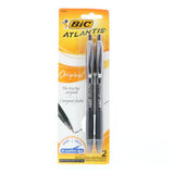 Bic Atlantis Retractable Pen, Black, 2 pack