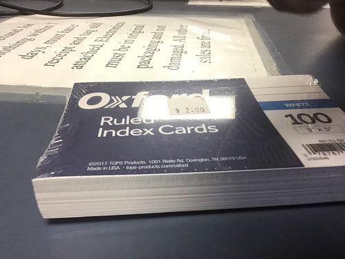 Oxford index cards