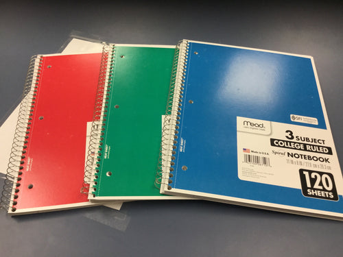 Mead 3subject notebook