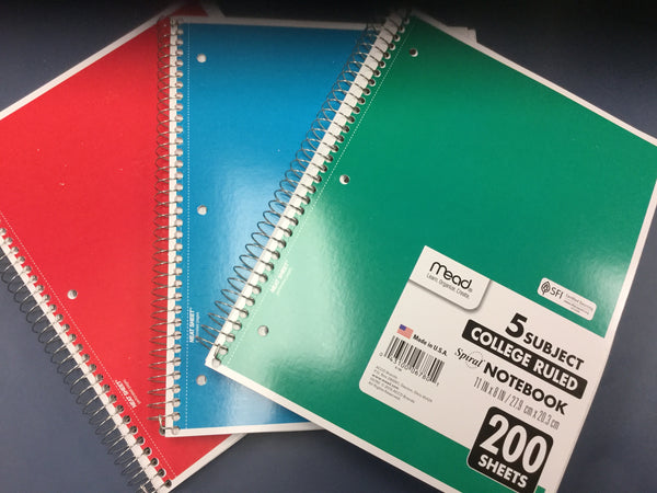 Mead 5 subject notebook