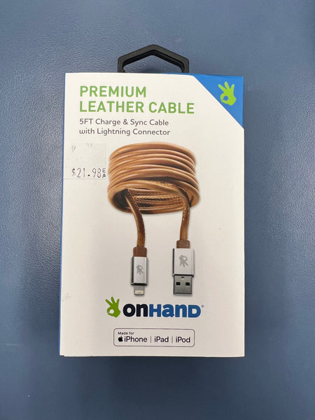 OnHand leather 5ft cable iPhone