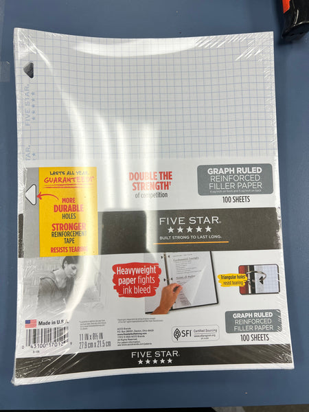 Five Star Graph Ruled Filler Paper