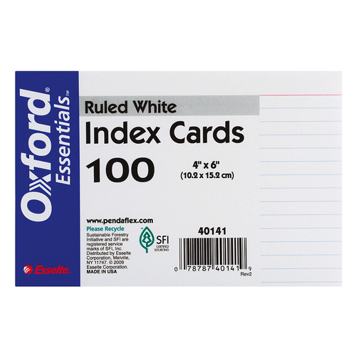 Oxford index cards